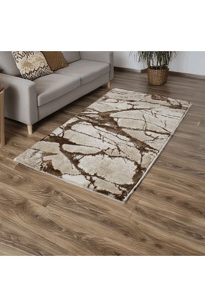 Brava Casa Amber Coastline Carpet, Brown and Cream, , Short Pile 11 mm, 60x150 cm, 2200 g/m , BravaCasa