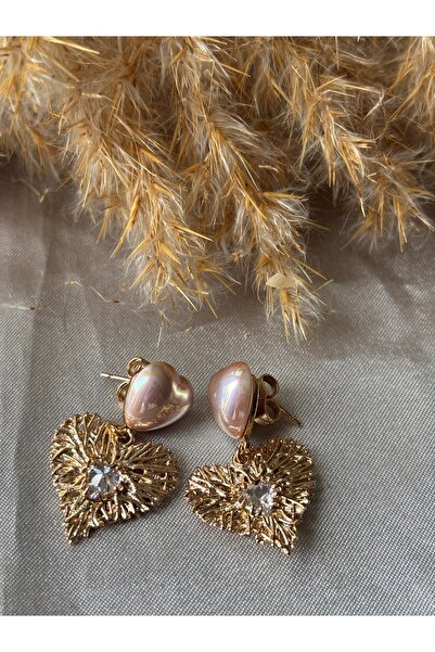 XUPİNGS Sedefli Kalpli Sallantılı Çelik Küle