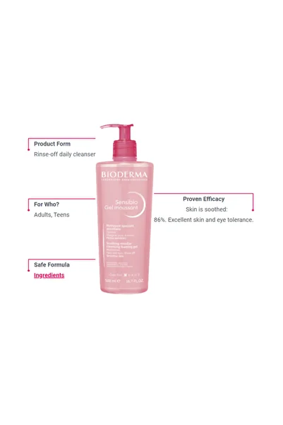 Bioderma بايوديرما غسول بشرة 500 مل سنسبيو جل زهري