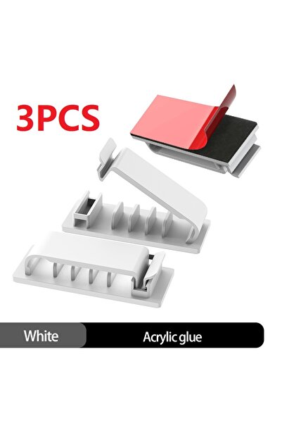 Choice مشابك تنظيم الكابلات ذاتية اللصق، بيضاء اللون، بخمسة فتحات، متوفرة بـ ...