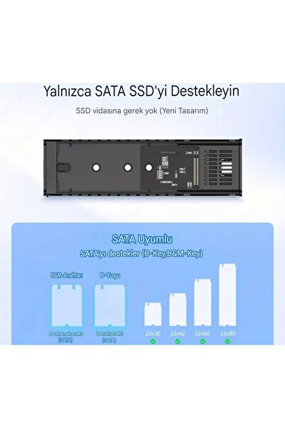 Global Jeyi M.2 NGFF SATA Ssd Muhafazası 2230/2242/2260/2280 metal 5Gbps Yüksek Hızlı Veri Aktarımı