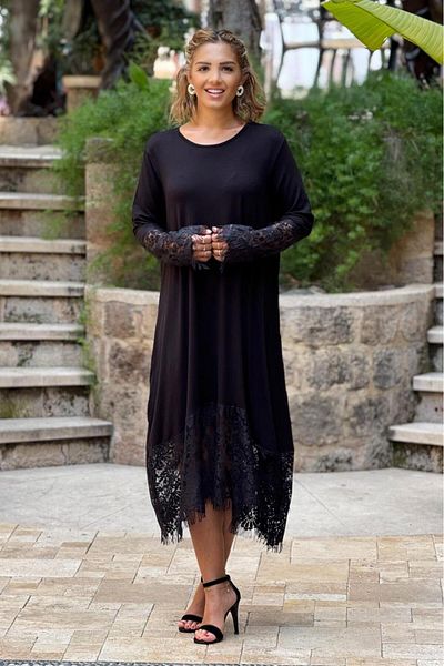 Nevin Kaya Moda Black French Lace Dress