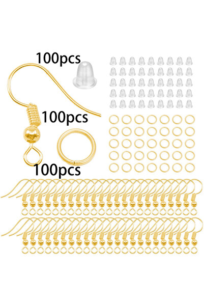 Choice طقم صنع مجوهرات ذهبي مكون من 210-400 قطعة/صندوق، مشبك جراد البحر، حلقا...