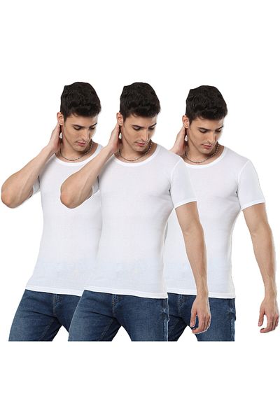 OSCAR JEANS Platinum Collection 100% Cotton Men's Undershirt Tshirt Vest Half Sleeve 3 Pack