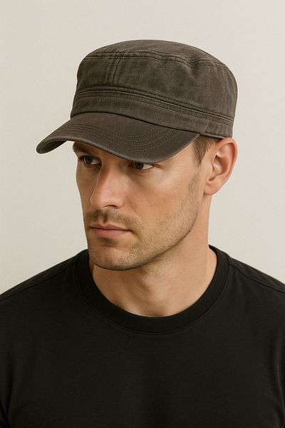 CosmoOutlet Fidel Castro Model Adjustable Unisex Brown Men's Hat with Washed Fabric Back