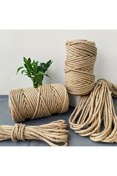 OZN AKSESUAR σχοινί από φυσική γιούτα, diy, σχοινί πλεκτό σχοινί, καρφί, αμερικάνικη σέρβις, κοντάρι γάτας 4mm 10 mt