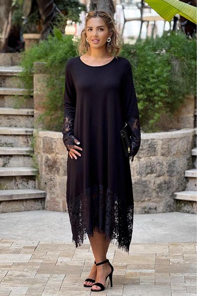 Nevin Kaya Moda Black French Lace Dress
