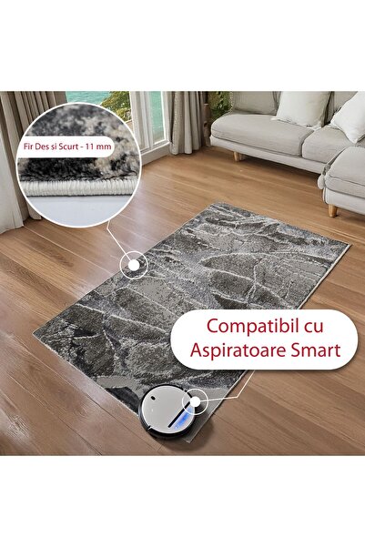 Brava Casa Obsidian Mist Carpet, Blue, Gray, , Short Pile 11 mm, 80x150 cm, 2200 g/m , BravaCasa