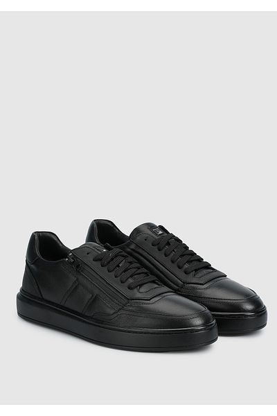 Provoq Black Leather Men's Shoes