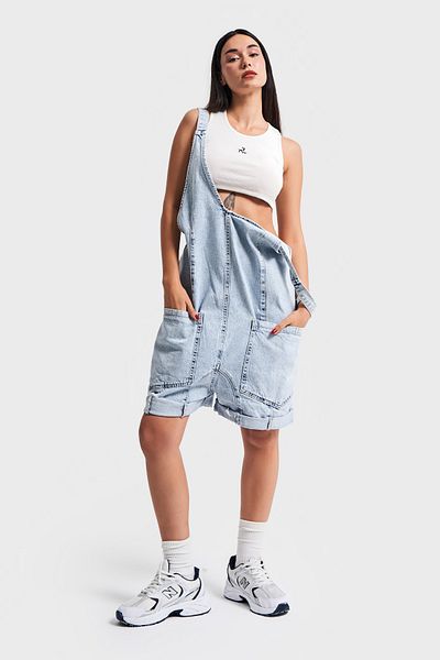 its basic Γυναικεία τζιν φόρμα Snow Color - Loose Cut, Strap Slopet