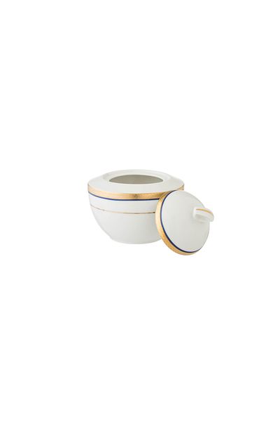 Dania German White And Gold Porcelain Sugar Bowl