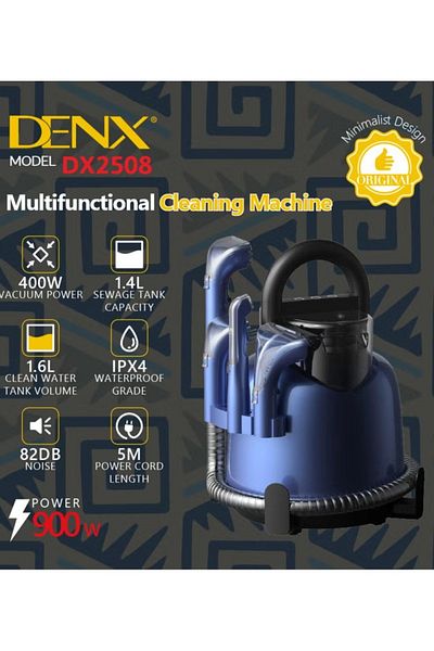 Denx مكنسة كهربائية ذكية متعددة الأغراض، لتنظيف وغسل السجاد والأرائك والستائر