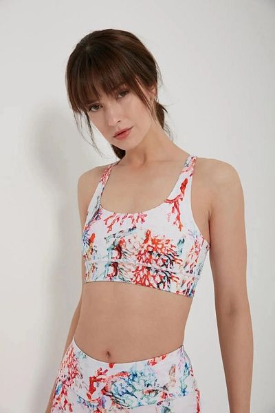 QUHOX Women's Supported Back Detailed Sports Bra White