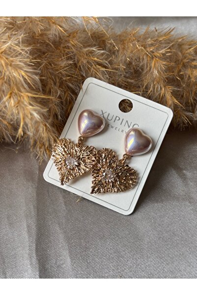 XUPİNGS Sedefli Kalpli Sallantılı Çelik Küle