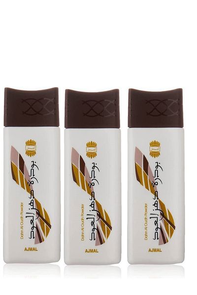 Ajmal The most beautiful 3 pieces of powder with a long-lasting oud scent that softens the skin