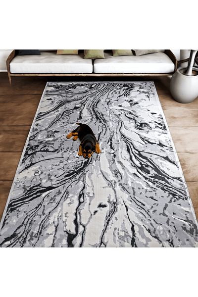Brava Casa Dark Carpet, Black and White, Short Pile 8 mm, 80x150 cm, 1750 g/m², BravaCasa