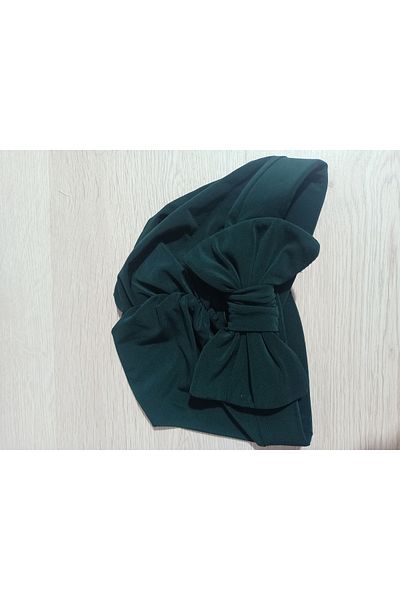 BAV Butik Ayvitrin Emerald Green Bow Women's Bonnet Double Sided