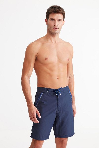 Kom Men's Lace-Up Swim Shorts, Pocketed