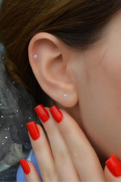 Sacce Scarves&Accessories Şeffaf Silikon Çift Toplu Piercing – 8 Mm Bar | Hel...