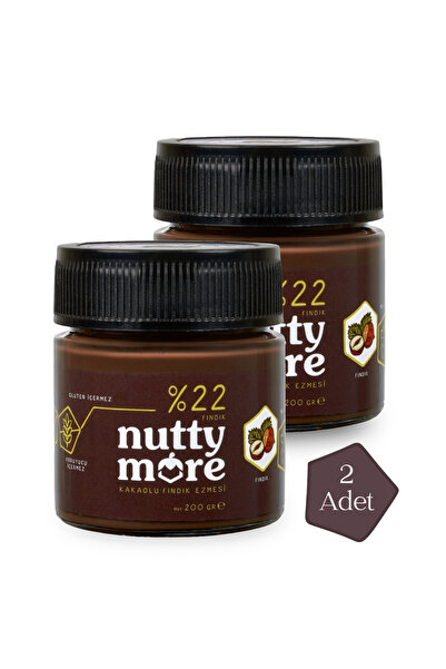 Nutty More %22 Kakaolu Fındık Ezmesi 200 gr x 2 Adet
