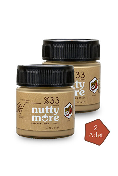 Nutty More %33 Fındık Parçacıklı Fındık Ezmesi 200 gr x 2 Adet