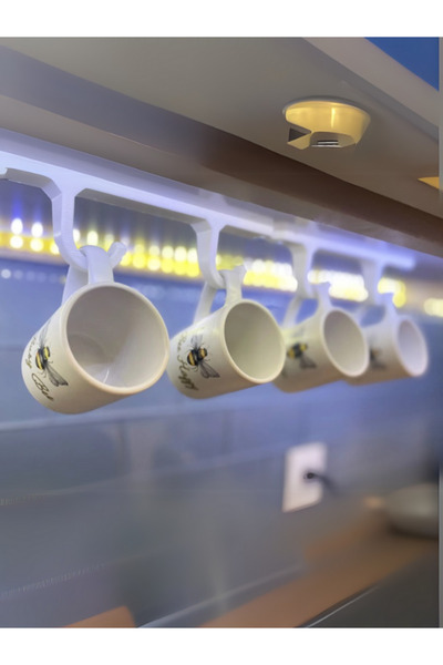 PorBig Dolap Altı Fincan & Kupa Tutucu, Askısı | 4 Adet Askılı