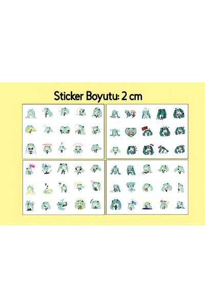 Akumastik 60 Pieces Anime Sticker Set - 2 cm