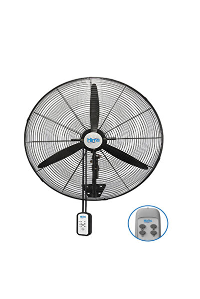 HIMS HEF-DK750 210W 75 cm Siyah 3 Kanat Kumandalı Sanayi Tipi Duvar Vantilatörü