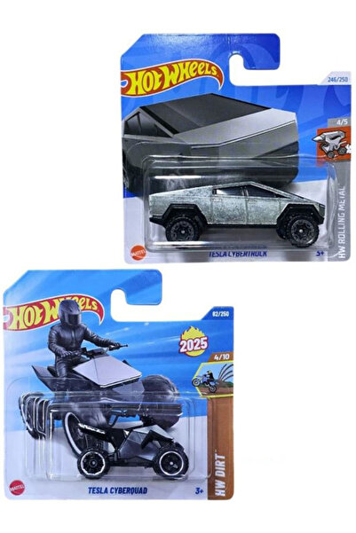 HOT WHEELS 2 Araç Tesla Set - Hot Wheels Tesla Cyberquad & Tesla Cybertruck (1/64)