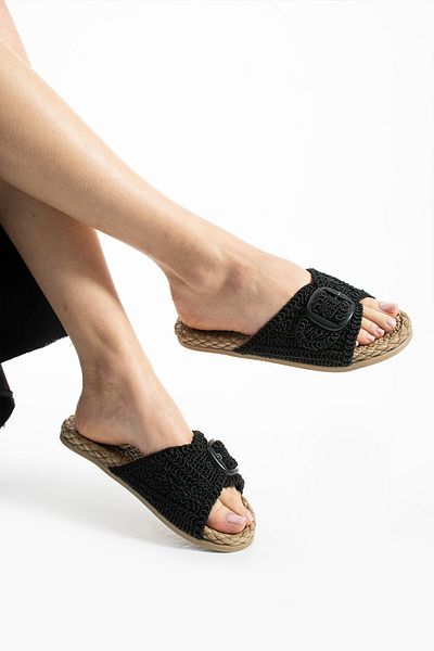 Moda Frato Modafrato ROYAL Γυναικείες Παντόφλες με Πόρπη Ψάθινες Παντόφλες εξωτερικού χώρου και σπιτιού