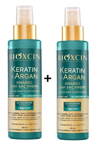 Bioxcin Keratin Argan Onarıcı Sıvı Saç Kremi 2X150ml