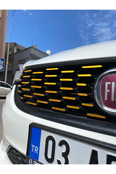 Fiat Egea Sedan Ön Panjur Sticker 2019-2020 Reflektif Sarı Şablonlu