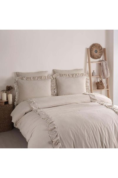 İyi Geceler İstanbul İyi Geceler İstanbul Romantica Brodeli Çift Kişilik Bej ...