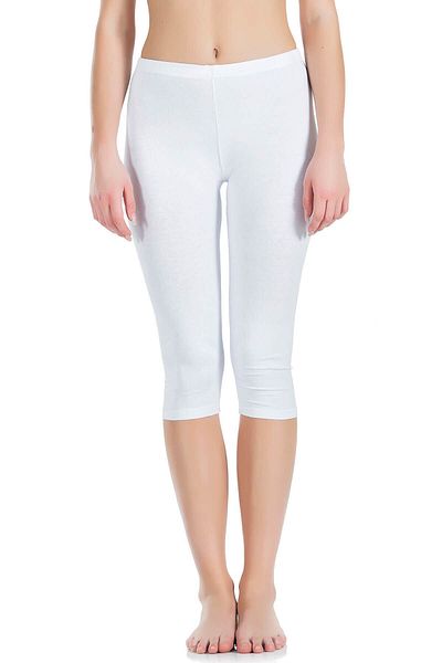 inkasole Leggings scurti pentru femei cu elastic de marime mare 411B alb
