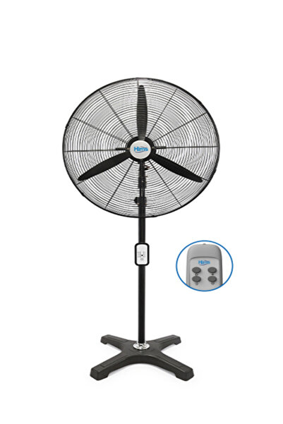 HIMS HEF-AK750 210W 75 cm Siyah 3 Kanat Kumandalı Sanayi Tipi Ayaklı Vantilatör – Endüstriyel Fan