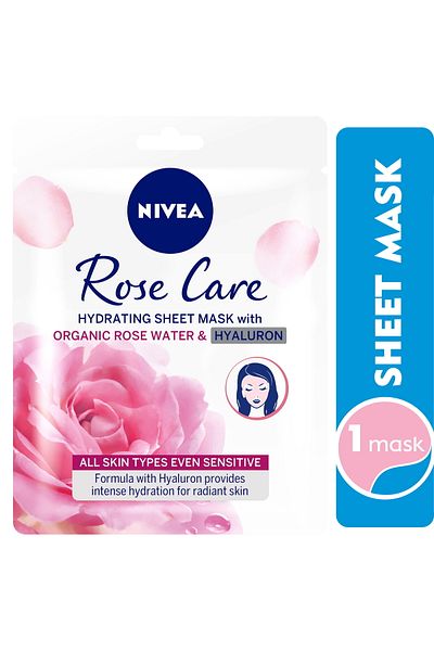 NIVEA Face Sheet Mask Hydrating Rose Care 1pc 20ml | Deep Moisture for Radiant Skin