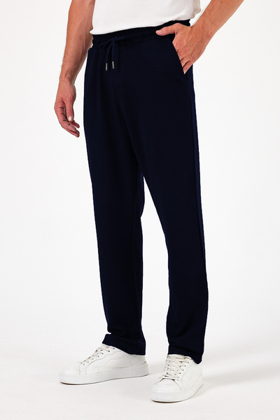 THE RULE Чоловічі темно-сині баггі з прямими штанинами та широким кроєм, літні, зручні, бавовняні спортивні штани RF0385