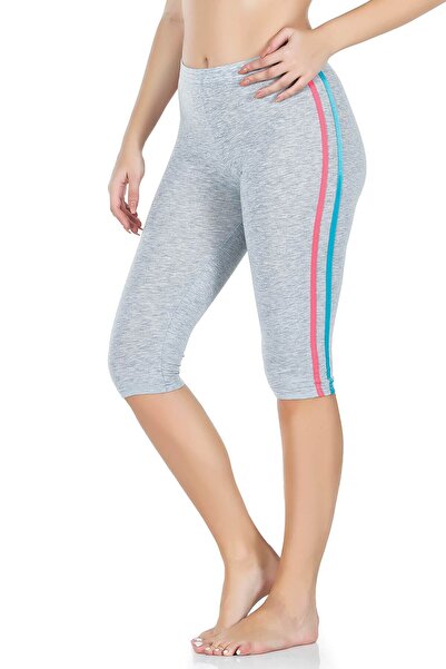 inkasole Colanți Capri cu dungi pentru femei 0534 Gri