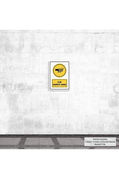 Posterya Ul01060-A5 - Warning Sign for Putting Your Hand in the Machine (15,4×21,6cm)