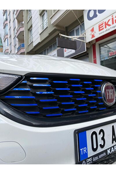 Fiat Egea Sedan Ön Panjur Sticker 2019-2020 Reflektif Lacivert Şablonlu