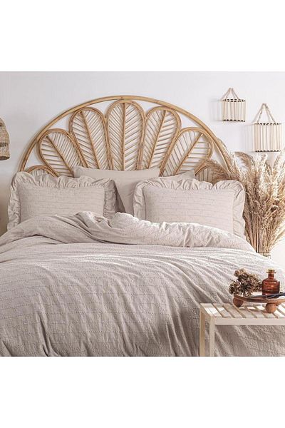 İyi Geceler İstanbul Good Night Istanbul Recital Brodeli Double Mink Colored Duvet Cover Set
