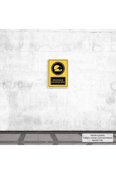Posterya Ul01057-A5 - Use Protective Hand Warning Sign (15,4×21,6cm)
