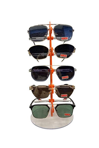 STAND MARKET Glasses Stand Desktop 5 Glasses Organizer Orange