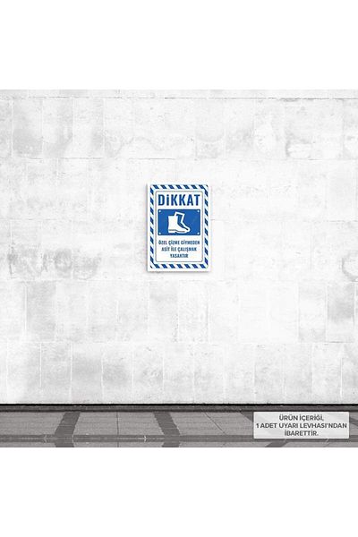 Posterya Ul02786-A5 - It Is Forbidden to Work with Acid Without Wearing Special Boots Warning Sign (15,4×21,6cm)