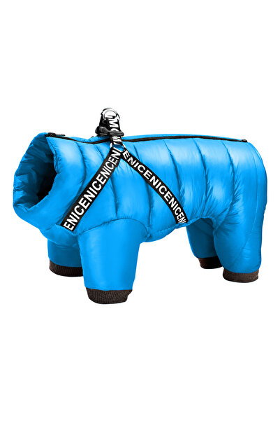 Choice 12 ملابس شتوية زرقاء للكلاب، معطف واقٍ من المطر مع حزام مقاوم للماء، م...