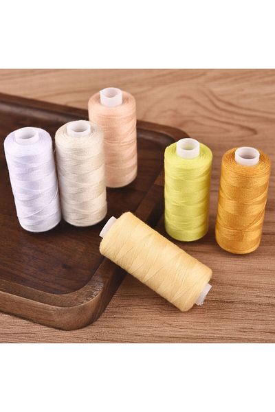 Choice light series 6 Colors/Set Yarn Sewing Thread Roll Machine Hand Embroidery 400 Yard Each Spool 100% P