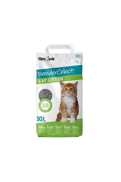 Fibrecycle رمل قطط Breedercelect غير متكتل، عبوة من قطعتين، 10 لتر
