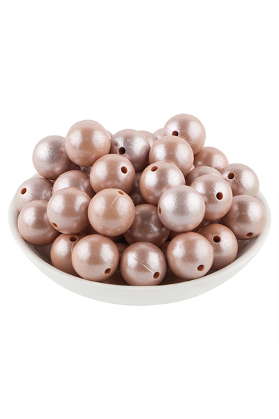 Choice 15 مم 20 قطعة خوخي 20 قطعة خرز سيليكون أوبال 15 مم خرز سيليكون دائري م...