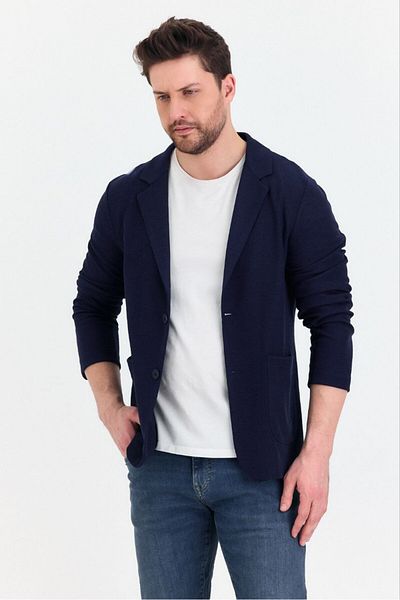 Savira Мъжко спортно яке Slimfit от плетена памучна смес, изцяло разтеглив плат, нов сезон