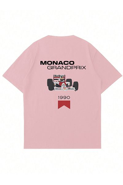 Mad&Calf Μπλουζάκι Unisex Monaco Grandprix με στάμπα με λαιμόκοψη